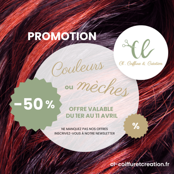 Vos couleurs à moitié prix en avril